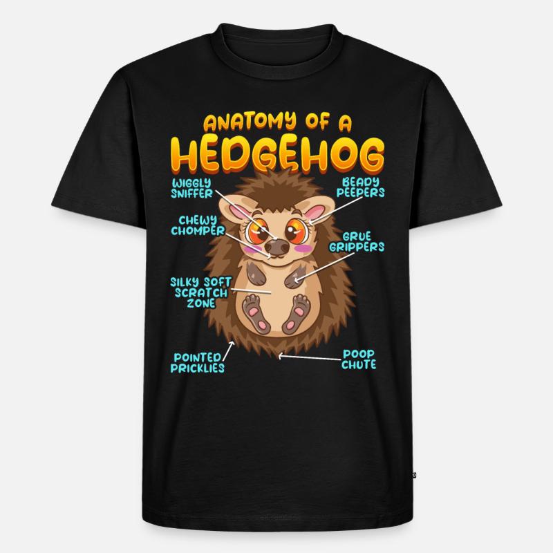 Anatomie eines lustigen Igels - Männer Premium Bio T-Shirt - Schwarz