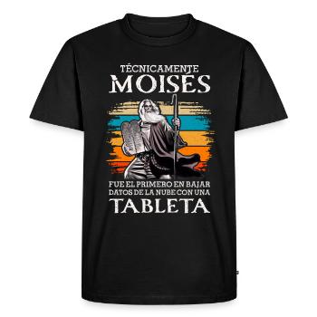 Moises Premier téléchargement de données tablette cloud - T-shirt Premium bio Homme - noir - Devant - Nico (187cm)