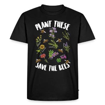 Plantez ceci sauve les abeilles - T-shirt Premium bio Homme - noir - Devant - Nico (187cm)