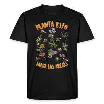 Plantez ceci sauve les abeilles - T-shirt Premium bio Homme - noir - Devant - Nico (187cm)