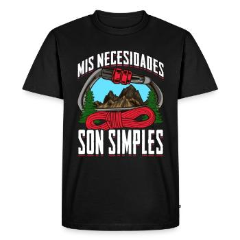 Alpiniste mes besoins sont simples - T-shirt Premium bio Homme - noir - Devant - Nico (187cm)