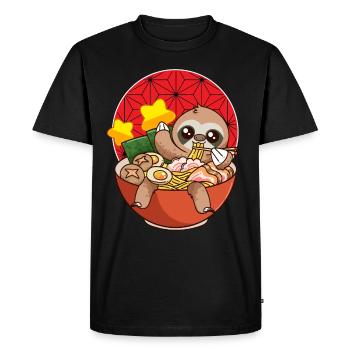 Lazy Kawaii Manger Ramen Japon - T-shirt Premium bio Homme - noir - Devant - Nico (187cm)
