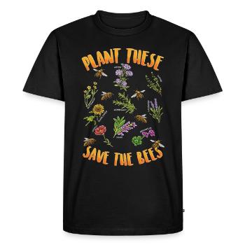 Plantez ceci sauve les abeilles - T-shirt Premium bio Homme - noir - Devant - Nico (187cm)
