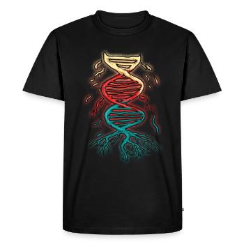 Sciences de la biologie des séquences de brins d’ADN - T-shirt Premium bio Homme - noir - Devant - Nico (187cm)
