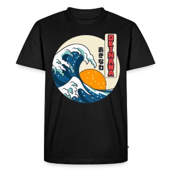 Grande vague de Kanagawa Okinawa Japon - T-shirt Premium bio Homme - noir - Devant - Nico (187cm)