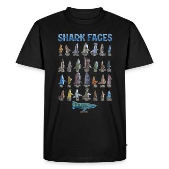Types of sharks Identification Faces - Men's Premium Organic T-Shirt - black - Front - Nico (187cm)