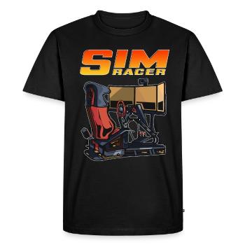 Sim Racer Driving Simulator Driver Gamer - Men's Premium Organic T-Shirt - black - Front - Nico (187cm)