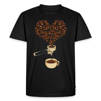 L’amour pour la machine à café expresso - T-shirt Premium bio Homme - noir - Devant - Nico (187cm)