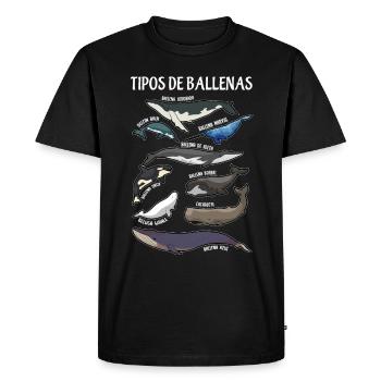 Types of whales Ilustaciones Spanish - Men's Premium Organic T-Shirt - black - Front - Nico (187cm)