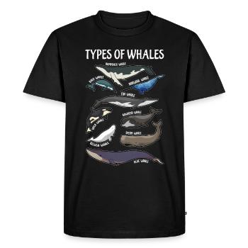 Types of whales English illusts - Men's Premium Organic T-Shirt - black - Front - Nico (187cm)