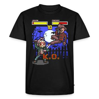 Halloween Gamer Arcade Fight Jason Freddy - T-shirt Premium bio Homme - noir - Devant - Nico (187cm)
