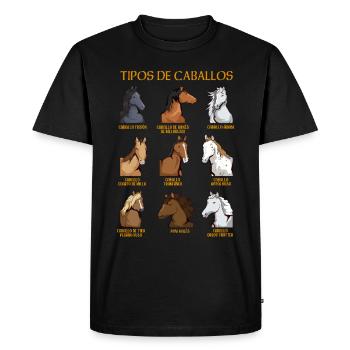 Types de chevaux Équitation espagnole - T-shirt Premium bio Homme - noir - Devant - Nico (187cm)