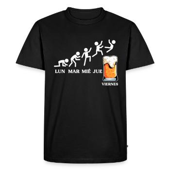 Bière du lundi et du vendredi - T-shirt Premium bio Homme - noir - Devant - Nico (187cm)