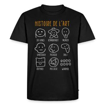 Histoire de l’art Peintres classiques célèbres - T-shirt Premium bio Homme - noir - Devant - Nico (187cm)