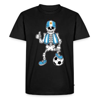 Squelette de fan de football argentin - T-shirt Premium bio Homme - noir - Devant - Nico (187cm)