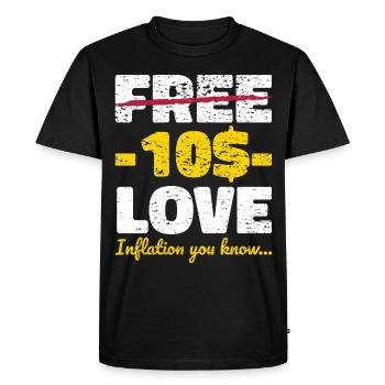 Inflation Love Valentine’s Day Hippie Gift - T-shirt Premium bio Homme - noir - Devant - Nico (187cm)