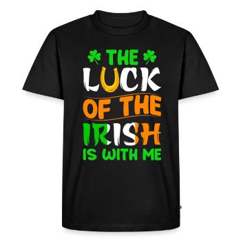 Le bonheur des Irlandais est avec moi La Saint-Patrick - T-shirt Premium bio Homme - noir - Devant - Nico (187cm)