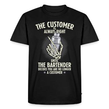 Drôle de barman disant - T-shirt Premium bio Homme - noir - Devant - Nico (187cm)