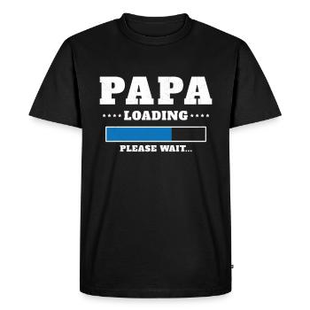 Chargement de Papa Veuillez patienter - T-shirt Premium bio Homme - noir - Devant - Nico (187cm)