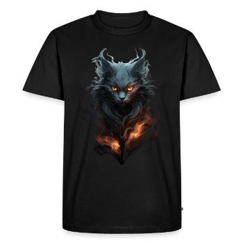 Le chat noir symbole de magie et de mystère - T-shirt Premium bio Homme - noir - Devant - Nico (187cm)