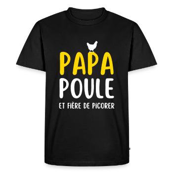 papa poule cadeau homme humour - T-shirt Premium bio Homme - noir - Devant - Nico (187cm)