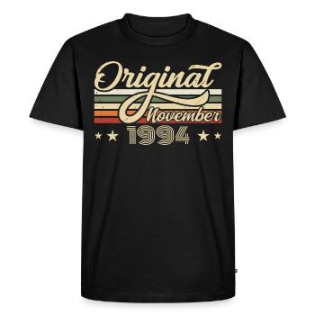 Novembre 1994 Cadeau d’anniversaire Novembre 1994 - T-shirt Premium bio Homme - noir - Devant - Nico (187cm)