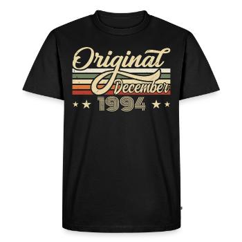 Décembre 1994 - Cadeau d’anniversaire Décembre 1994 - T-shirt Premium bio Homme - noir - Devant - Nico (187cm)