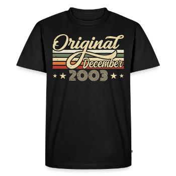 Décembre 2003 - Cadeau d’anniversaire Décembre 2003 - T-shirt Premium bio Homme - noir - Devant - Nico (187cm)
