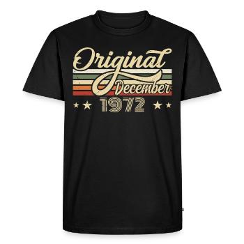 Décembre 1972 - Cadeau d’anniversaire Décembre 1972 - T-shirt Premium bio Homme - noir - Devant - Nico (187cm)