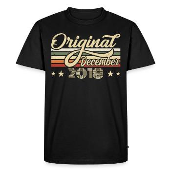 Décembre 2018 - Cadeau d’anniversaire Décembre 2018 - T-shirt Premium bio Homme - noir - Devant - Nico (187cm)