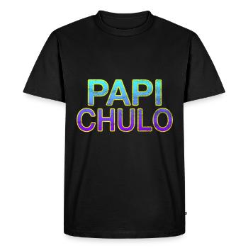 Papi Chulo - Lettrage élégant - T-shirt Premium bio Homme - noir - Devant - Nico (187cm)