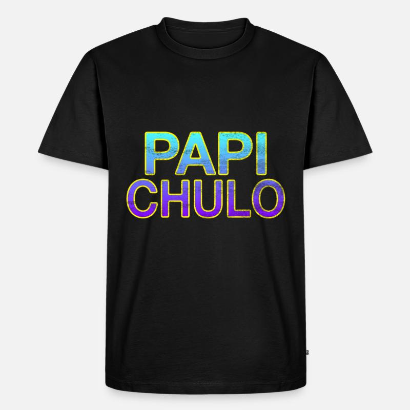 Papi Chulo - Stylischer Schriftzug - Männer Premium Bio T-Shirt - Schwarz