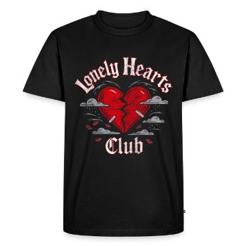 Lonely Hearts Club – Broken Heart Design - Men's Premium Organic T-Shirt - black - Front - Nico (187cm)
