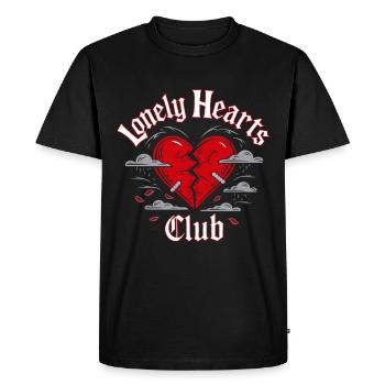 Lonely Hearts Club – Broken Heart Design - Men's Premium Organic T-Shirt - black - Front - Nico (187cm)