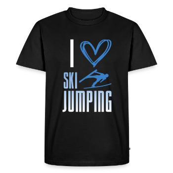 I love ski jumping - winter sports - Men's Premium Organic T-Shirt - black - Front - Nico (187cm)