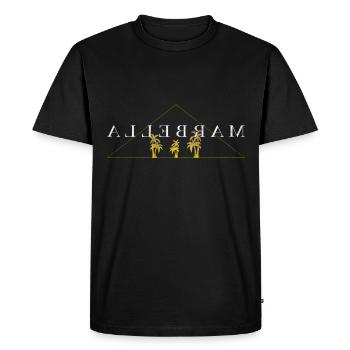 Marbella - Men's Premium Organic T-Shirt - black - Front - Nico (187cm)