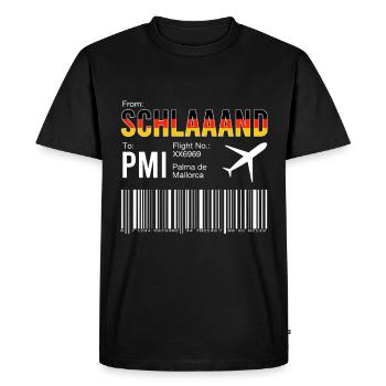 Carte d’embarquement à Majorque - T-shirt Premium bio Homme - noir - Devant - Nico (187cm)