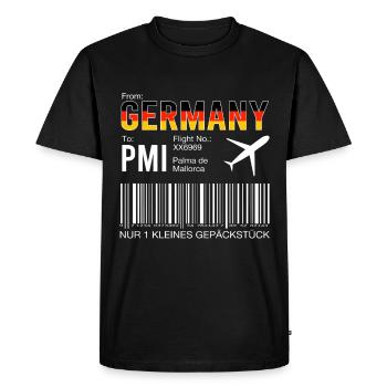 Flight ticket Palma - Men's Premium Organic T-Shirt - black - Front - Nico (187cm)