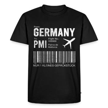 Flight ticket Palma - Men's Premium Organic T-Shirt - black - Front - Nico (187cm)