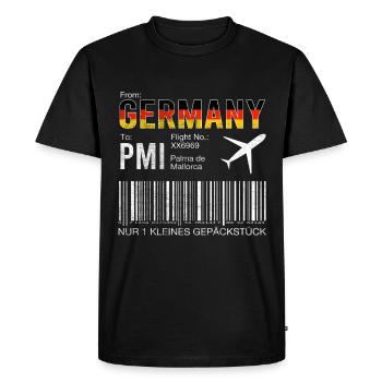 Flight ticket Palma - Men's Premium Organic T-Shirt - black - Front - Nico (187cm)