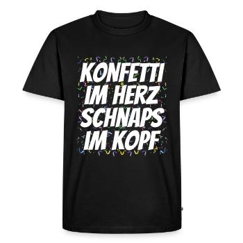 Dicton de confettis de carnaval - T-shirt Premium bio Homme - noir - Devant - Nico (187cm)
