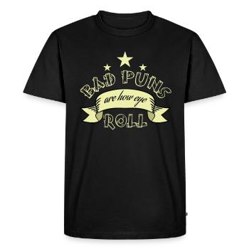 Eye Rolling Adjustment (Mauvais jeux de mots) - T-shirt Premium bio Homme - noir - Devant - Nico (187cm)