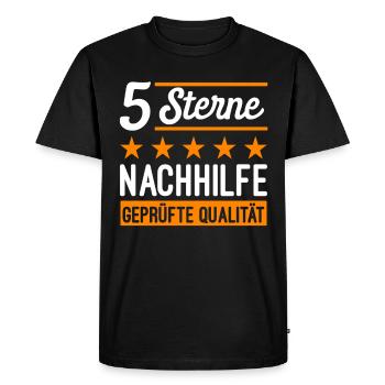 5 Sterne Nachhilfe Geprüfte Qualität - Männer Premium Bio T-Shirt - Schwarz - Vorne - Nico (187cm)