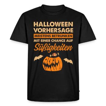 Prédiction d’Halloween principalement ivre avec un - T-shirt Premium bio Homme - noir - Devant - Nico (187cm)