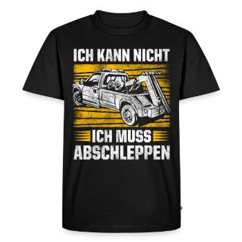Ich Kann Nicht Ich Muss Abschleppen Geschenk - Männer Premium Bio T-Shirt - Schwarz - Vorne - Nico (187cm)
