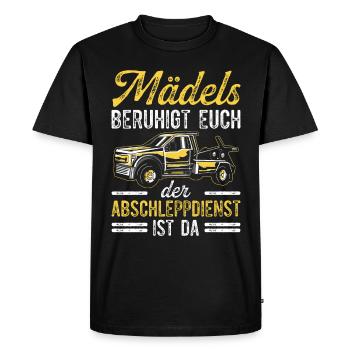 Mädels Beruhigt Euch Der Abschleppdienst Ist Da - Männer Premium Bio T-Shirt - Schwarz - Vorne - Nico (187cm)
