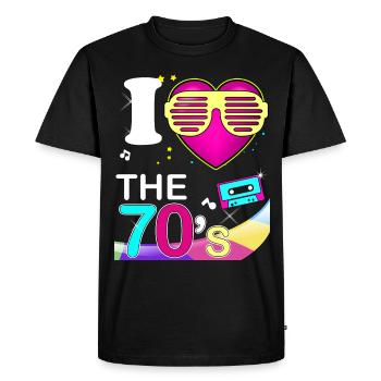70s Vintage Retro Funky Style Humor - Men's Premium Organic T-Shirt - black - Front - Nico (187cm)