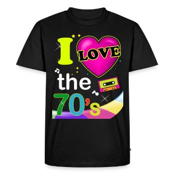 70s Retro Trend Gift Humor - Men's Premium Organic T-Shirt - black - Front - Nico (187cm)