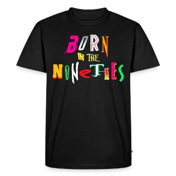 Born in the nineties - Men's Premium Organic T-Shirt - black - Front - Nico (187cm)