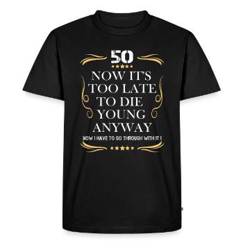 Cadeau d'anniversaire Messieurs 50e anniversaire - T-shirt Premium bio Homme - noir - Devant - Nico (187cm)